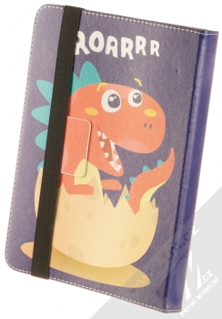 1Mcz Orbi Řvoucí dinosaurus flipové pouzdro pro tablet od 9 do 10 palců tmavě modrá (dark blue) zezadu