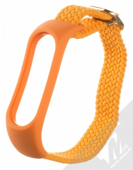 1Mcz Pletený navlékací řemínek s přezkou pro Xiaomi Mi Band 5, Mi Band 6, Mi Band 7 oranžová (orange)
