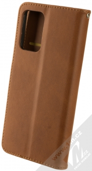 1Mcz Porter Book flipové pouzdro pro Samsung Galaxy A72, Galaxy A72 5G hnědá (brown) zezadu