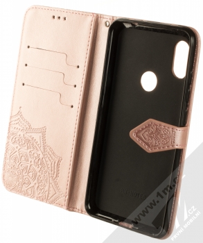 1Mcz Reed Mandala 1 Book flipové pouzdro pro Xiaomi Redmi Note 6 Pro růžově zlatá (rose gold) otevřené