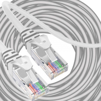 1Mcz SNA-1555HQ Patch kabel, RJ45, cat. 5e, UTP, zatavené konektory, síťový LAN kabel, UTP, 30m světle šedá (light grey)