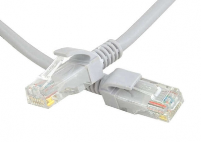 1Mcz SNA-1555HQ Patch kabel, RJ45, cat. 5e, UTP, zatavené konektory, síťový LAN kabel, UTP, 30m světle šedá (light grey)