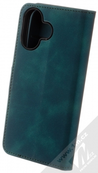 1Mcz Velvet Book flipové pouzdro pro Apple iPhone 16 tmavě zelená (dark green) zezadu