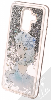 Disney Sand Elsa 010 ochranný kryt s přesýpacím efektem třpytek s motivem pro Samsung Galaxy A6 Plus (2018) průhledná stříbrná (transparent silver) animace 1