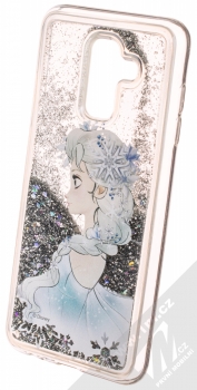 Disney Sand Elsa 010 ochranný kryt s přesýpacím efektem třpytek s motivem pro Samsung Galaxy A6 Plus (2018) průhledná stříbrná (transparent silver) animace 5