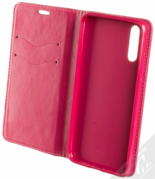 Forcell Magnet Book flipové pouzdro pro Huawei P20 sytě růžová (hot pink) otevřené