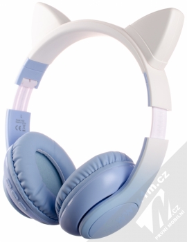 Hoco W42 Cat Ear Bluetooth stereo sluchátka s oušky a světelnými efekty modrá bílá (blue white) maximální náhlavník