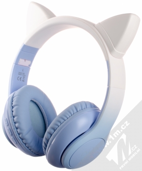 Hoco W42 Cat Ear Bluetooth stereo sluchátka s oušky a světelnými efekty modrá bílá (blue white) zezadu