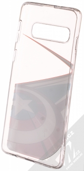 Marvel Kapitán Amerika 008 TPU ochranný silikonový kryt s motivem pro Samsung Galaxy S10 průhledná (transparent) zepředu