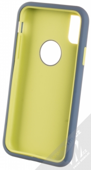 Sligo Defender Solid odolný ochranný kryt pro Apple iPhone X, iPhone XS tmavě modrá limetkově zelená (navy blue lime green) zepředu