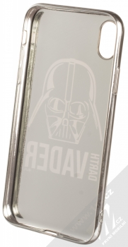 Star Wars Darth Vader 010 TPU pokovený ochranný silikonový kryt s motivem pro Apple iPhone XR černá stříbrná (black silver) zepředu