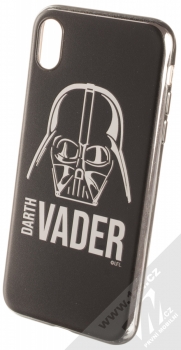 Star Wars Darth Vader 010 TPU pokovený ochranný silikonový kryt s motivem pro Apple iPhone XR černá stříbrná (black silver)