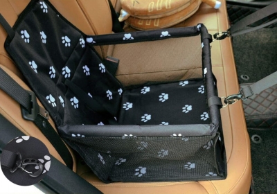 1Mcz Autosedačka, přepravka, nosič pro psy na sedadlo v autě Tlapka 40,5 x 37 x 44 cm černá (black)