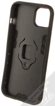 1Mcz Armor Ring odolný ochranný kryt s držákem na prst pro Apple iPhone 14 Plus černá (black) zepředu