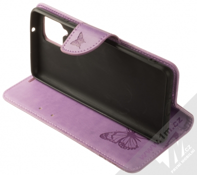 1Mcz Bridges Roj motýlů 1 Book flipové pouzdro pro Samsung Galaxy A42 5G šeříkově fialová (lilac) stojánek