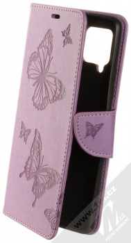 1Mcz Bridges Roj motýlů 1 Book flipové pouzdro pro Samsung Galaxy A42 5G šeříkově fialová (lilac)