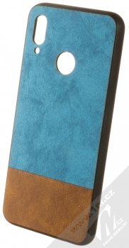 1Mcz Canvas-Leather TPU ochranný kryt pro Honor 10 Lite modrá hnědá (blue brown)