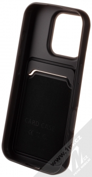 1Mcz Card TPU ochranný kryt s kapsičkou pro Apple iPhone 16 Pro černá (black) zepředu