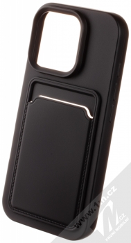 1Mcz Card TPU ochranný kryt s kapsičkou pro Apple iPhone 16 Pro černá (black)