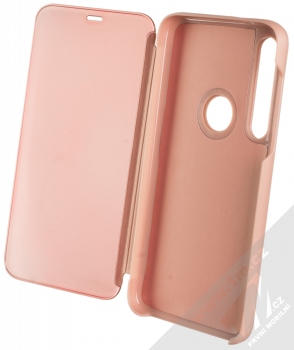 1Mcz Clear View flipové pouzdro pro Moto G8 Plus růžová (pink) otevřené