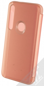 1Mcz Clear View flipové pouzdro pro Moto G8 Plus růžová (pink) zezadu