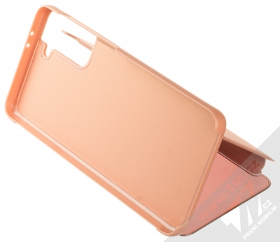 1Mcz Clear View flipové pouzdro pro Samsung Galaxy S21 Plus růžová (pink) stojánek