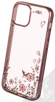 1Mcz Diamond Flower TPU ochranný kryt pro Apple iPhone 13 mini růžově zlatá (rose gold)