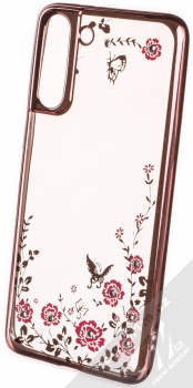 1Mcz Diamond Flower TPU ochranný kryt pro Samsung Galaxy S21 Plus růžově zlatá (rose gold)