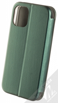 1Mcz Elegance Book flipové pouzdro pro Apple iPhone 12 mini tmavě zelená (dark green) zezadu