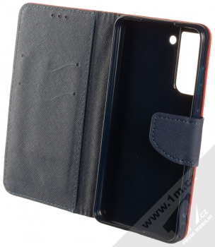 1Mcz Fancy Book flipové pouzdro pro Samsung Galaxy S21 FE červená modrá (red blue) otevřené