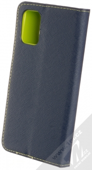 1Mcz Fancy Book flipové pouzdro pro Samsung Galaxy A02s modrá limetkově zelená (blue lime) zezadu