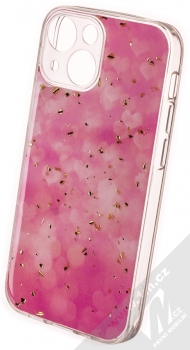 1Mcz Gold Glam Růžové odlesky Skinny TPU ochranný kryt pro Apple iPhone 13 mini růžová (pink)