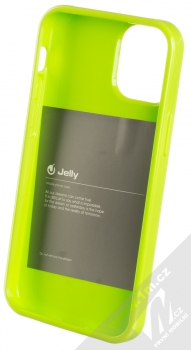 1Mcz Jelly TPU ochranný kryt pro Apple iPhone 12 mini limetkově zelená (lime green) zepředu