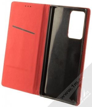 1Mcz Magnet Book Black flipové pouzdro pro Samsung Galaxy Note 20 Ultra červená (red) otevřené