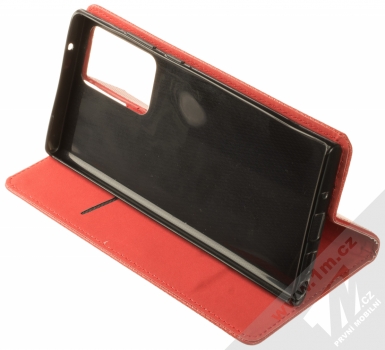 1Mcz Magnet Book Black flipové pouzdro pro Samsung Galaxy Note 20 Ultra červená (red) stojánek