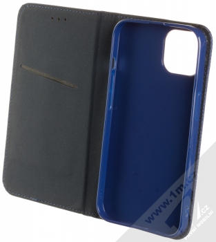 1Mcz Magnet Book Color flipové pouzdro pro Apple iPhone 13 tmavě modrá (dark blue) otevřené