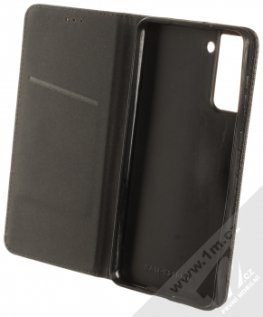 1Mcz Magnet Book Color flipové pouzdro pro Samsung Galaxy S21 Plus černá (black) otevřené