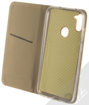 1Mcz Magnet Book flipové pouzdro pro Samsung Galaxy M11 zlatá (gold) otevřené