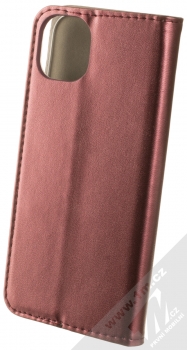 1Mcz Magnetic Book flipové pouzdro pro Apple iPhone 14 Plus tmavě červená (dark red) zezadu