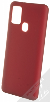 1Mcz Matt TPU ochranný kryt pro Samsung Galaxy A21s tmavě červená (dark red)