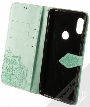 1Mcz Reed Mandala 1 Book flipové pouzdro pro Xiaomi Redmi Note 6 Pro mátově zelená (mint green) otevřené