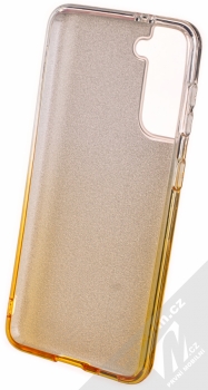 1Mcz Shining Duo TPU třpytivý ochranný kryt pro Samsung Galaxy S21 stříbrná zlatá (silver gold) zepředu