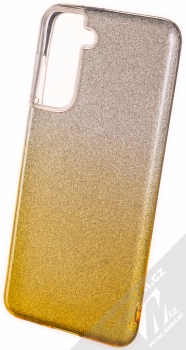 1Mcz Shining Duo TPU třpytivý ochranný kryt pro Samsung Galaxy S21 stříbrná zlatá (silver gold)