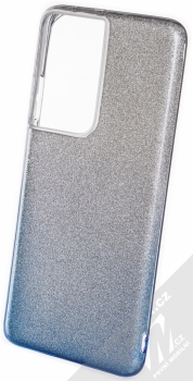 1Mcz Shining Duo TPU třpytivý ochranný kryt pro Samsung Galaxy S21 Ultra stříbrná modrá (silver blue)
