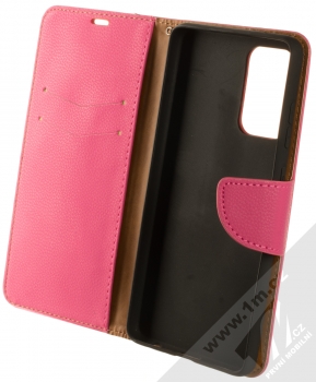 1Mcz Stranding Book flipové pouzdro pro Samsung Galaxy A72, Galaxy A72 5G sytě růžová (hot pink) otevřené