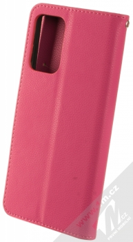 1Mcz Stranding Book flipové pouzdro pro Samsung Galaxy A72, Galaxy A72 5G sytě růžová (hot pink) zezadu