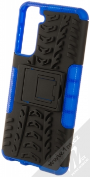 1Mcz Tread Stand odolný ochranný kryt se stojánkem pro Samsung Galaxy S21 modrá černá (blue black)