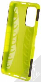 1Mcz Tread Stand odolný ochranný kryt se stojánkem pro Xiaomi Redmi Note 10 Pro, Redmi Note 10 Pro Max limetkově zelená černá (lime green black) zepředu