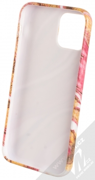 1Mcz Trendy Mramor TPU ochranný kryt pro Apple iPhone 12, iPhone 12 Pro zlatá růžová (gold pink) zepředu