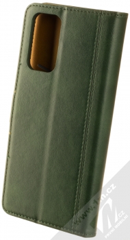 1Mcz Unique Card Book flipové pouzdro pro Xiaomi Redmi Note 10 Pro, Redmi Note 10 Pro Max tmavě zelená (dark green) zezadu